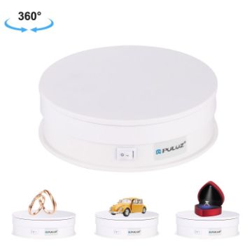 PULUZ 15cm USB Electric Rotating Turntable Display Stand White - 1