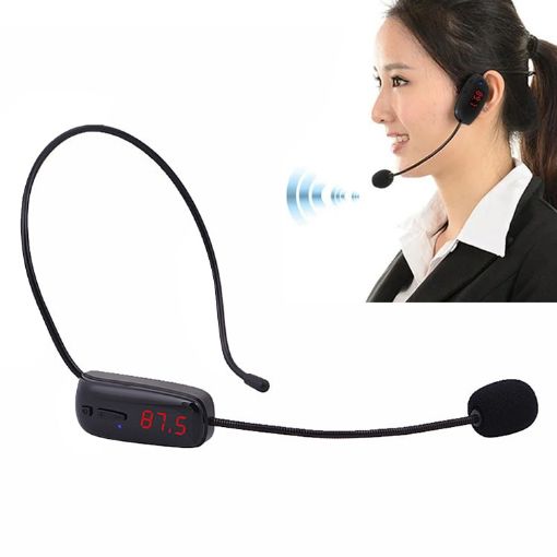 Wireless Headset Microphone with Small Amplifier - Head-Worn Mic - 1