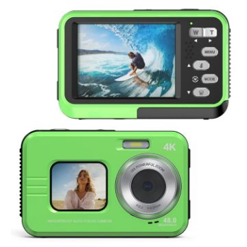 WDC901 Waterproof 48MP HD Dual Screen Camera - Green - 1