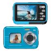 WDC901 Waterproof 48MP HD Dual Screen Camera EU Plug (Blue) - 1