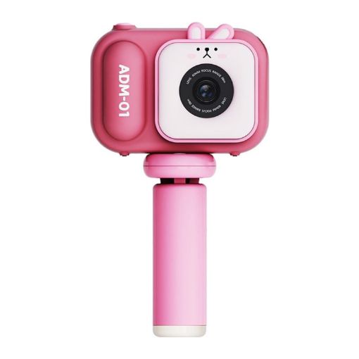 2.4 Inch IPS Screen Kids Digital Camera 48MP Dual Lens Mini Video Camera Pink Bunny - 1