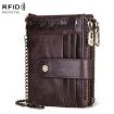 HUMERPAUL RFID Anti-Theft Leather Wallet - Dark Brown - 1