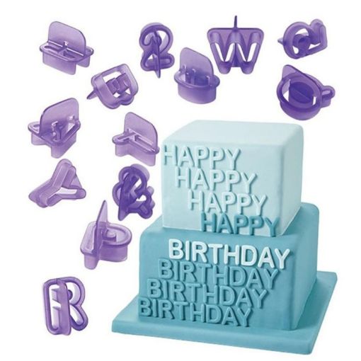 Alphanumeric Plastic Cookie Molds Set - 40pcs - Cake Decorative Printing Molds - 1
