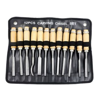 12 PCS Woodworking Chisel Root Carving Tools - 1