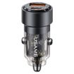 USAMS US-CC208 C39 60W USB + Type-C Car Charger (Black) - 1