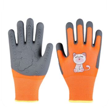 TPE Children Cartoon Gloves Hamster Parrot Size L Orange - 1