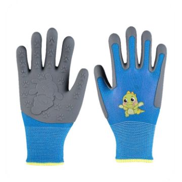 TPE Children Cartoon Gloves Hamster Parrot Size M Blue - 1