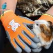 TPE Children Cartoon Gloves Hamster Parrot Size S Orange - 2