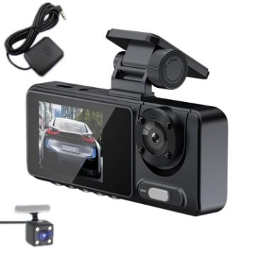 High-Def Night Vision Driving Recorder, Dual Recording 2K+720P, GPS Track - 1