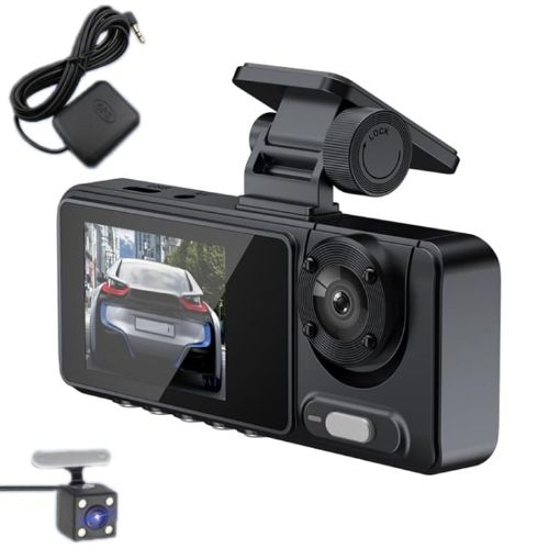 High-Def Night Vision Driving Recorder, Dual Recording 2K+720P, GPS Track - 1