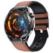 F200 Smart Health Watch ECG Blood Sugar Monitoring 1.55" Screen Black Brown Leather - 1
