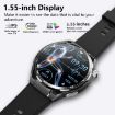 F200 Smart Health Watch ECG Blood Sugar Monitoring 1.55" Screen Black Brown Leather - 6