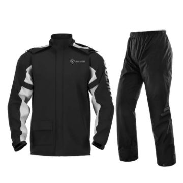 SULAITE Outdoor Motorcycle Riding Full Body Raincoat Suit XXXL Black - 1