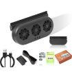 USB Car Window Exhaust Fan - Black - 1
