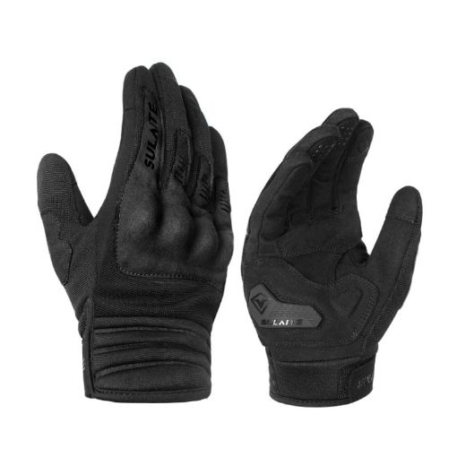 SULAITE Motorcycle Riding Gloves, Size L - Black - 1