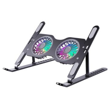 R- JUST HZ45 Aluminum Alloy Laptop Cooling Stand (Black) - 1