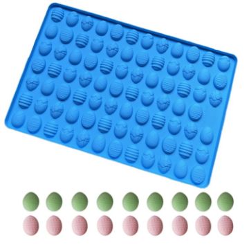 Mini Easter Egg Silicone Molds for Pet Treats, Fondant, Cake - Blue - 1