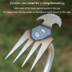 4-Tooth Dual Purpose Weed Remover Tool - 29cm Wood Handle - 6