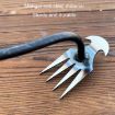 4-Tooth Dual Purpose Weed Remover Tool - 29cm Wood Handle - 7