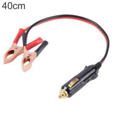 40cm Car Battery Charging Crocodile Clip to Cigarette Lighter Cable - 1