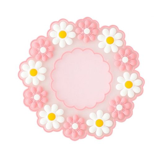 High Temperature Resistant Daisy Coasters Insulation Mat, Pink Large - 1