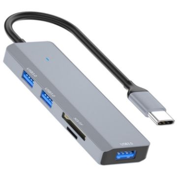 USB-C Hub Converter with 3 USB 3.0 Ports + 2 Card Reader Slots - 1
