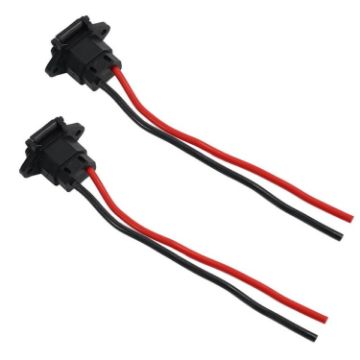 Electric Motorcycle Charging Port Three Hole Socket Charger Socket (Black) - 1