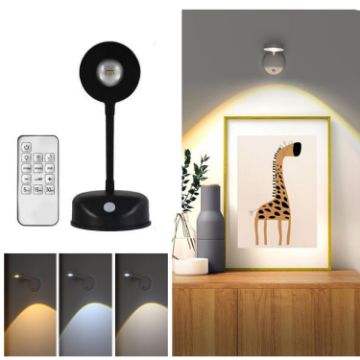 Rechargeable LED Motion Sensor Spotlight Black - 1
