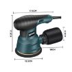 8pcs/Set US Plug Small Polishing Sandpaper Machine Electric Disc Sander - 3