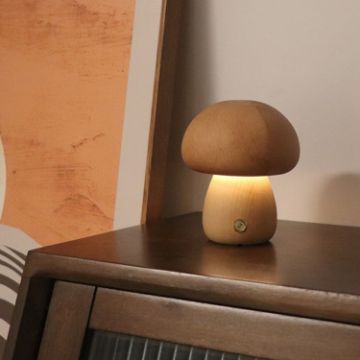 Mushroom Night Light Touch Control Dimmable Lamp - D Type Beech - 1