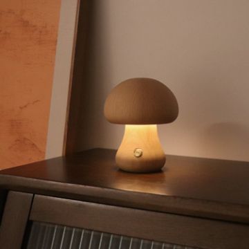 Mushroom Night Light Touch Control Dimmable Lamp - C Type Beech - 1