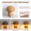 Mushroom Night Light Touch Control Dimmable Lamp - C Type Beech - 5