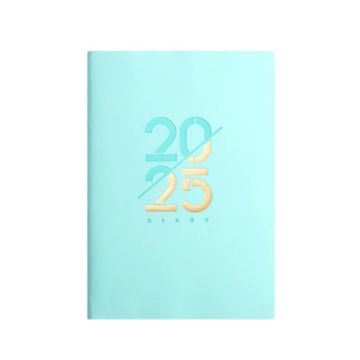 2025 Calendar A5 Planner Soft Leather Daily Planner Notebook, Cyan - 1