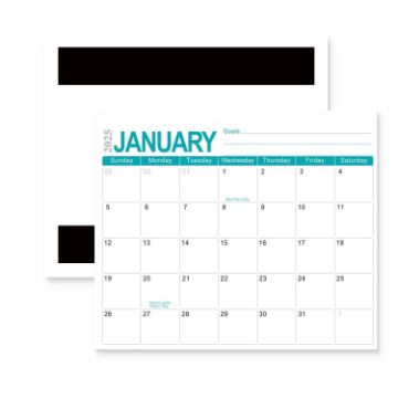 2025-2026 Blue English 18-Month Calendar Magnet - Refrigerator Magnet - 1