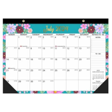English Wall Calendar 18 Months Countdown Watercolor Desk Calendar - 1