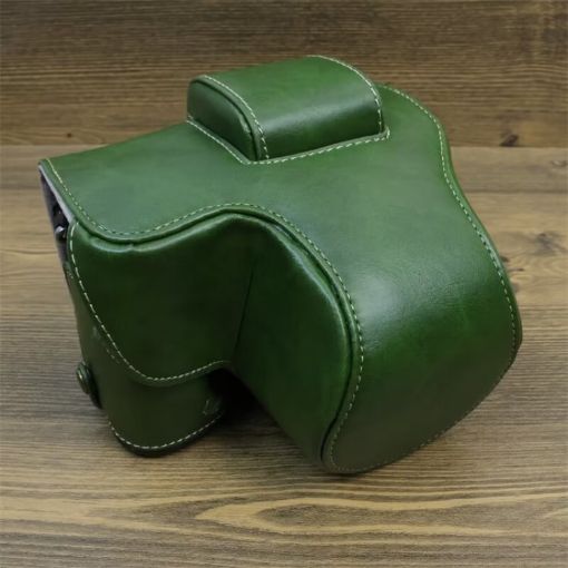 FUJIFILM X-S20 Full Body Leather Camera Case Bag with Strap - Green - 1