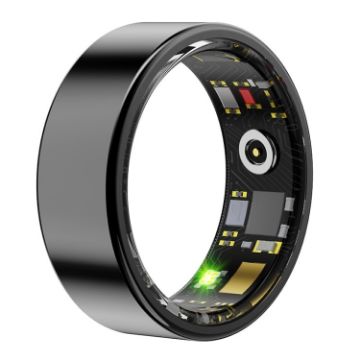 R11M SIZE 8 Smart Ring - Heart Rate/Blood Oxygen/Sleep - Black - 1