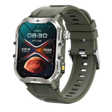 T26 1.96" Color Screen Smart Watch - Bluetooth Call/Health Monitoring - Green - 1