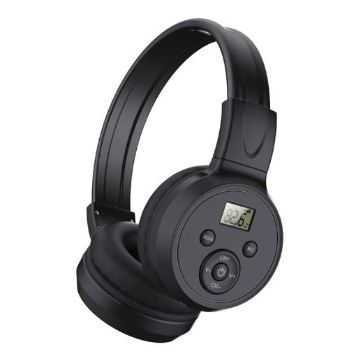 F4 Digital Display FM Radio Headphone - Charging Version - 1