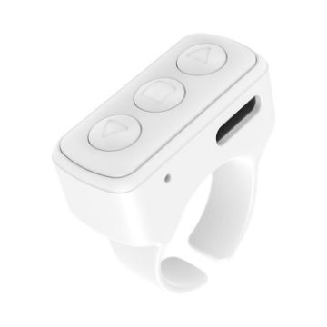 Bluetooth Remote Finger Ring Video Controller White - 1