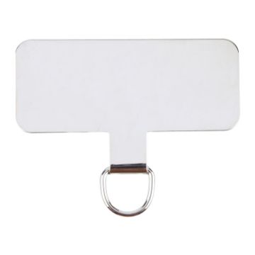 Silver Rectangle Metal Phone Lanyard Gasket - Mobile Fixing - 1