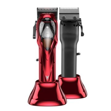 Rechargeable Magnetic Suspension Electric Hair Clipper (Red) - 1