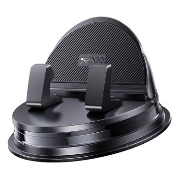 Yesido C268 Car Dashboard Phone Holder - 360 Degree Rotating Base (Black) - 1
