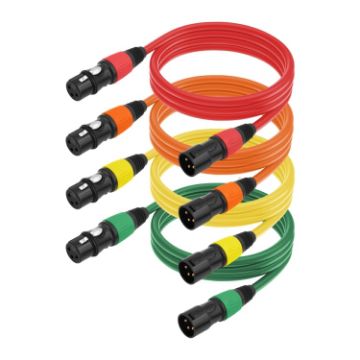 4 Color/Set XLR 3pin Male to Female Audio Cable, 1.8m Length - 1