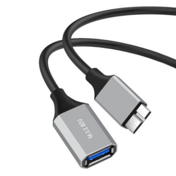 USB 3.0 A Female to Micro B Adapter Cable - 0.2m Length - 1