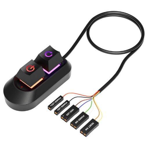 Desktop Computer External Switch Restart Button Power Extension Cable - 1
