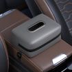Gray Car Seat Armrest Tissue Box Sun Visor Seat Back Hanging Paper Bag - 1