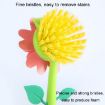 Green Flower Shaped Pot Brush - Kitchen Dishes Sink Stove Cleaning - 6