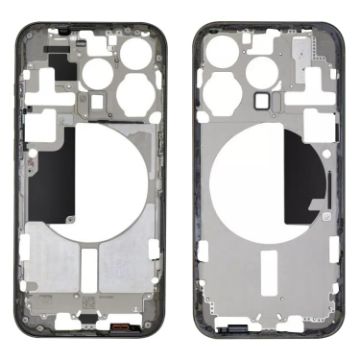 iPhone 15 Pro Middle Frame Bezel Plate + Side Keys + Card Tray - Black - 1