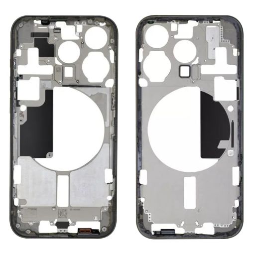 iPhone 15 Pro Middle Frame Bezel Plate + Side Keys + Card Tray - Black - 1